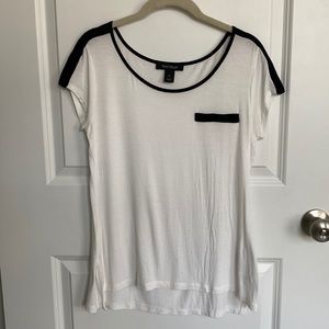 White House Black Market T-Shirt with Fake Front Pocket